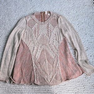 Anthro Moth intricate boho knit Sweater XS